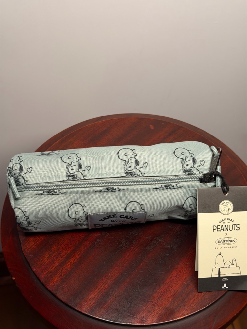 Eastpak Light Blue Peanuts 'Take Care' Zip Pouch - Picture 4 of 7